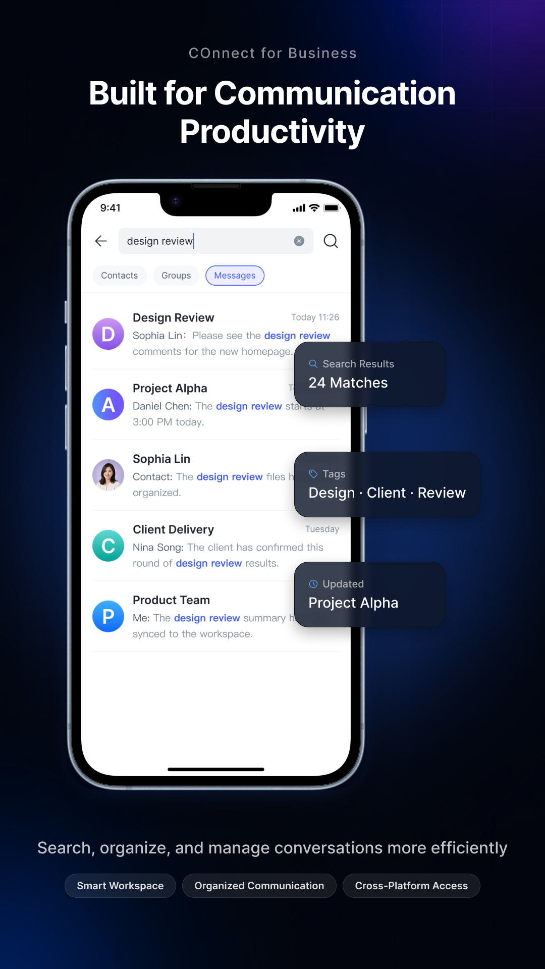 COnnect conversation organization